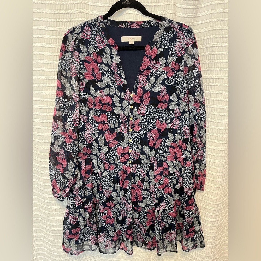Loft button down floral dress - Picture 4 of 7
